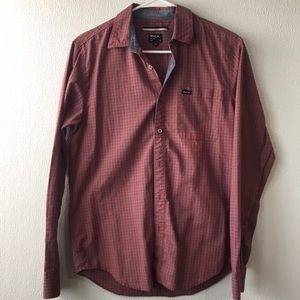 RVCA Small Slim Fir Men’s Plaid Button Up